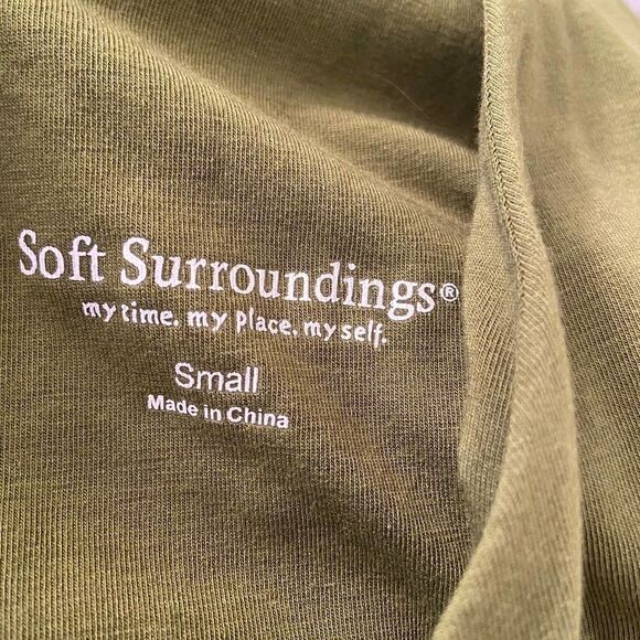 NEW Soft Surroundings Green Wrap Dress Small - Picture 4 of 6